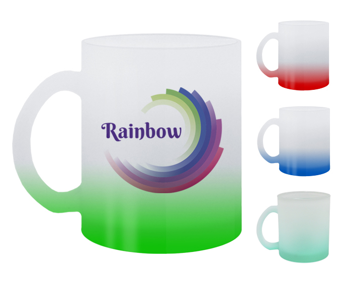 TAZA DE VIDRIO SATINADA SUBLIMACION RAINBOW TAZA DE VIDRIO SATINADA SUBLIMACION RAINBOW - Artículo Promocional Personalizado