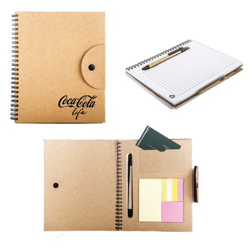 LIBRETA ECOLOGICA DE CARTON CON ESPIRAL - Artículo Promocional Personalizado