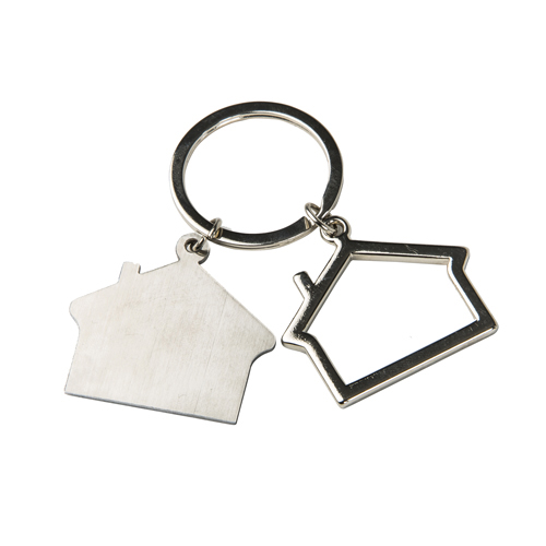 LLAVERO DOBLE METALICO CASA - Artículo Promocional Personalizado