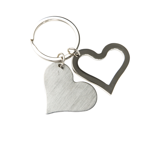 LLAVERO METALICO DOBLE CORAZON - Artículo Promocional Personalizado