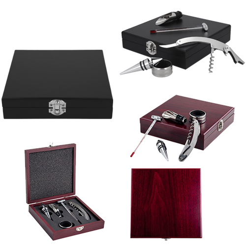 SET DE VINO MADERA Y METAL - Artículo Promocional Personalizado
