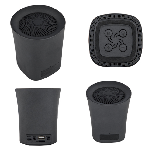 BOCINA PORTATIL BLUETOOTH ACABADO RUBBER - Artículo Promocional Personalizado