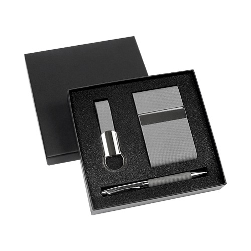 SET LLAVERO BOLIGRAFO Y PORTA TARJETAS - Artículo Promocional Personalizado