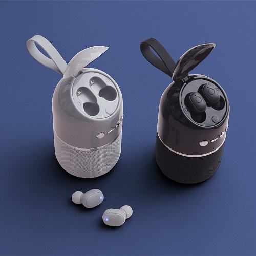 BOCINA BLUETOOTH CON AUDIFONOS INHALAMBRICOS BOCINA BLUETOOTH CON AUDIFONOS INHALAMBRICOS - Artículo Promocional Personalizado