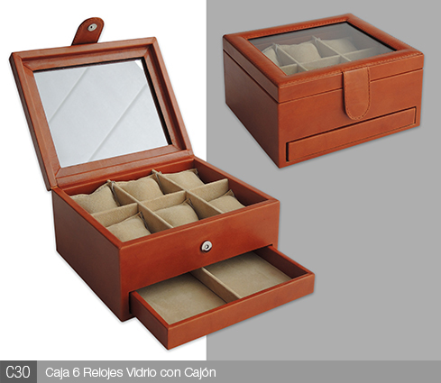 CAJA 6 RELOJES CON CAJON - Artículo Promocional Personalizado