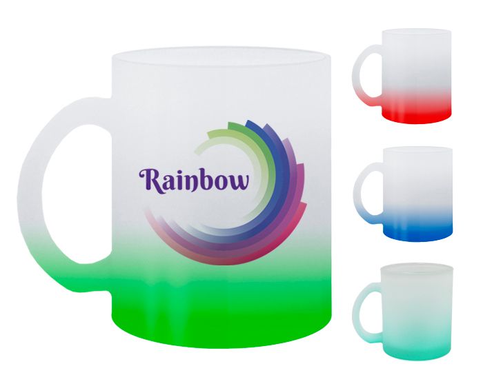 Taza de vidrio Satinada sublimación Rainbow