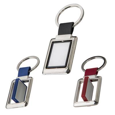 Llavero metálico rectangular giratorio Llavero metálico rectangular giratorio - Artículo Promocional Personalizado