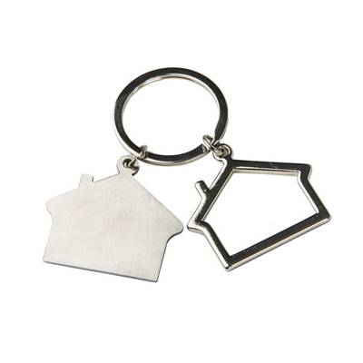 Llavero doble metálico casa Llavero doble metálico casa - Artículo Promocional Personalizado