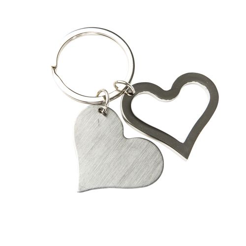 Llavero metálico doble corazón - Artículo Promocional Personalizado