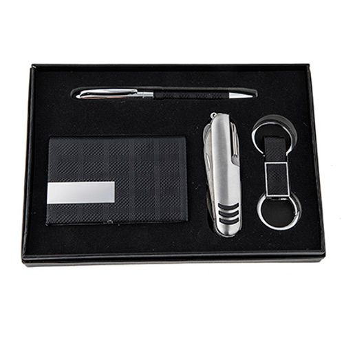 Set ejecutivo en piel y metal