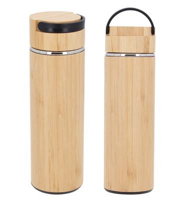 Termo acero inoxidable bambú Cider Termo acero inoxidable bambú Cider - Artículo Promocional Personalizado