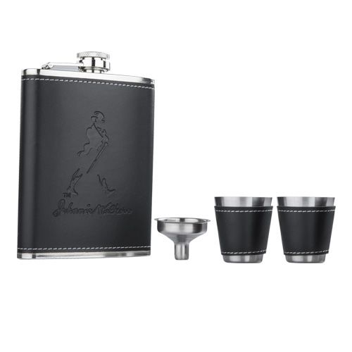 Set licorera acero inoxidable curpiel - Artículo Promocional Personalizado