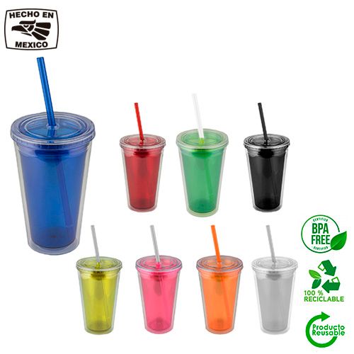 Vaso plástico doble pared