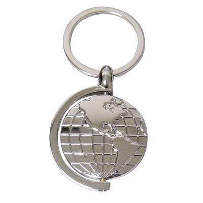 Llavero metálico mundo giratorio Llavero metálico mundo giratorio - Artículo Promocional Personalizado